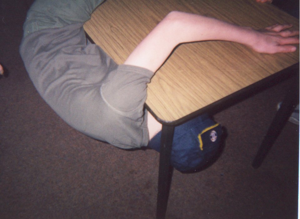 Chris Wright attempting the table game at Gradbach 99