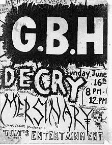 artist: Sean Sloane   ( this gig had been featured on Flipside Video showing clips of GBH, playing live "Wild Thing".