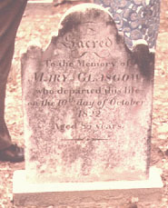 picture of Mary Glasgow's gravestone