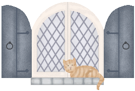 Kitten sitting on a window ledge