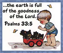 Boy With Puppies And Psalms 33:5