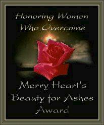 Door to Merry's Heart and The Encouragement Well's Beauty for Ashes Award