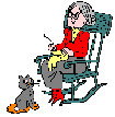 Animated Grandma With Kitty