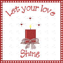 Candle With Sign Saying Let Your Love Shine
