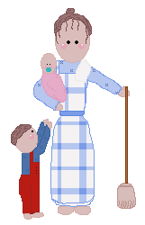 Mom With Baby And Son