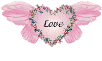 Pink Heart With Scrolling Message Love Gives A Heart Wings