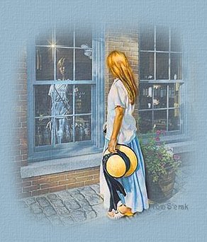 Woman on the sidewalk