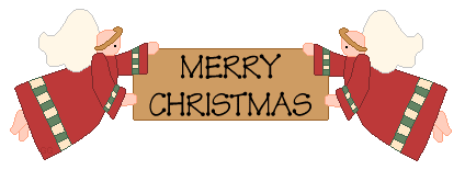 Merry Christmas Sign with Angels