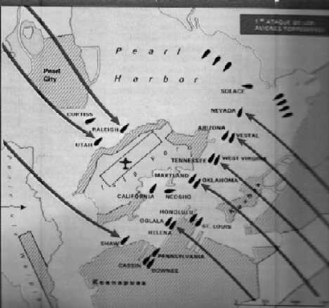 Mapa del ataque a Pearl Harbor