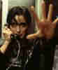 [Carrie-Anne Moss is Trinity in The Matrix]