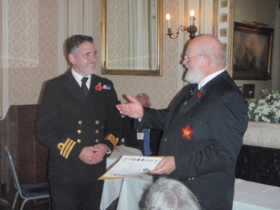 Thanking our Speaker at the Naval Club