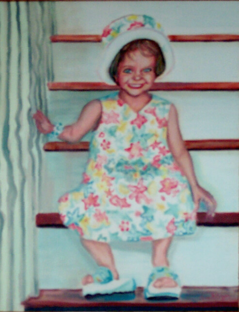 child on stairs