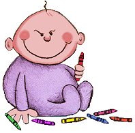 Baby with Crayons