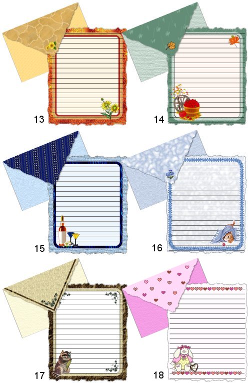 Notepaper 13 to 18