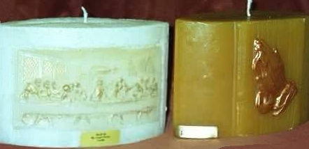 Lords Supper on one side and the Praying Hands on the other