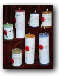 aroma therapy candles available in a variety of fragrances