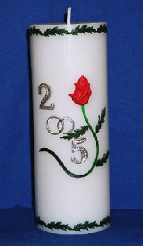 25th Silver wedding anniversary candle photo