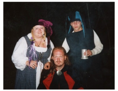 Katherine with real life brothers Colen (Jack the Atavist) and Noah (Duncan Donut) at AWW 2001