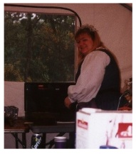 Katherine cooking breakfast, Egil's 2000