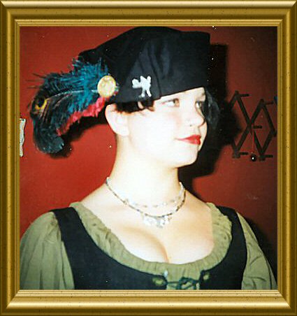 Wearing her uncle's hat at the Gathering of Fools 2004.