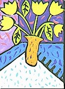 yellow tulips on rug