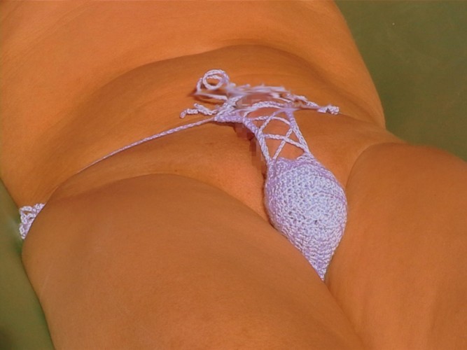 laced-up hand crochet thong in any color in slickrickys.com