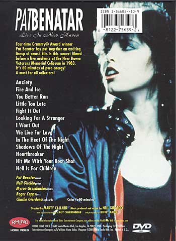 DVD PAT BENATAR / Live In New Haven 1983