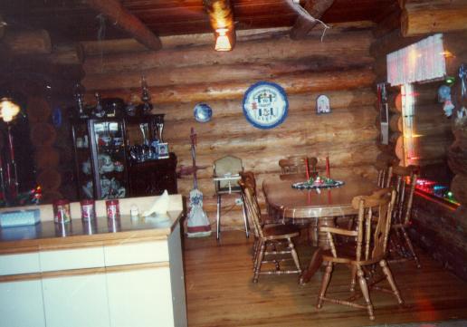 Looking from the kitchen to the dining room.