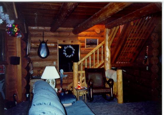 Corner showing where the stairs lead up to the loft