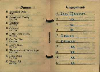 [1919 Dance card inside]