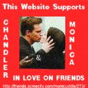 We support Chandler and Monica in love on Friends!