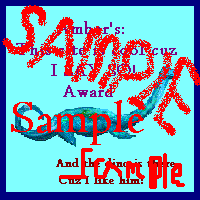 A sample of Amber's Award