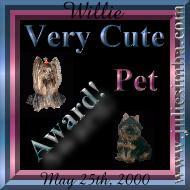 Willies Cute Pet Award