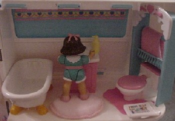 Bathroom with a Little Tikes Dollhouse bathtub