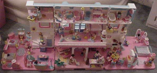 Dreamhouse, accessories, and my floor extensions that I made!