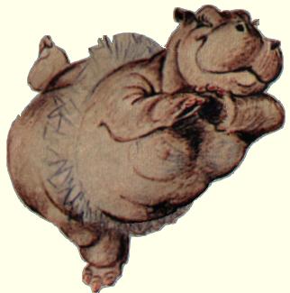 A dancing hippo