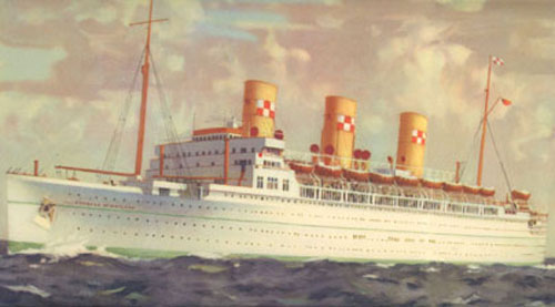 CPS Painting of Empress of Scotland, early 1950's. Click for enlarged version.