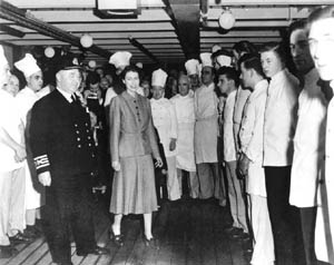 HRH meets members of the crew (CP photo) - click to enlarge