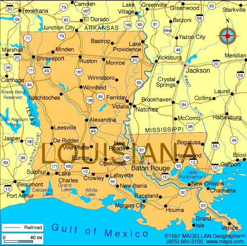 Map of Louisiana