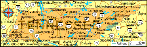 Map of Tennessee