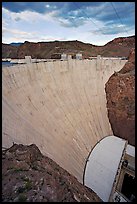 View of the dam from the visitor center. Hoover Dam, Nevada and Arizona
