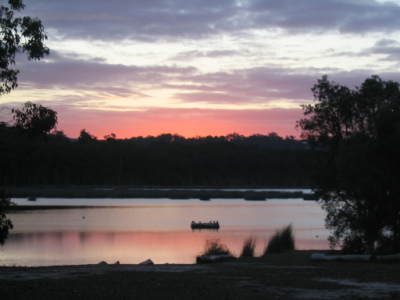 sunset at the dam