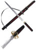 37 inches KATANA NINJA SWORD RED AND BLACK WITH RED AND BLACK COVER 