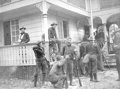 US troops at a house