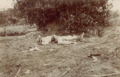 1899 February...dead Filipino soldier near Caloocan
