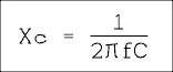 X sub c  = 1 over 2 pi f c.