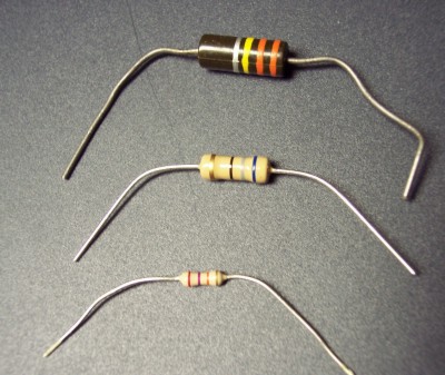 Photo of 3 resistors.