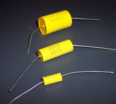 Photo of 3 capacitors.