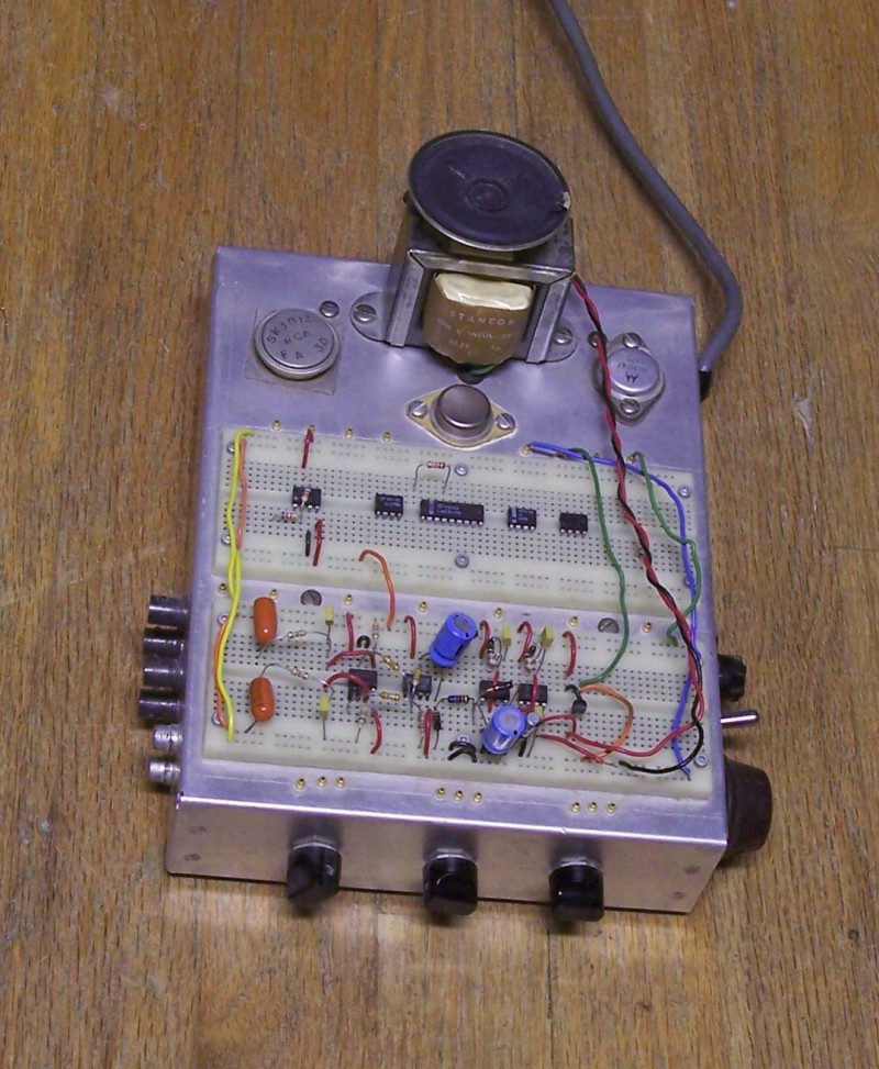  Photo of breadboard with power supply.