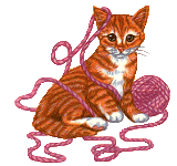 Kitten with yarn